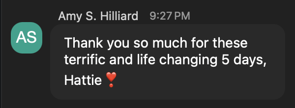 Amy: life changing